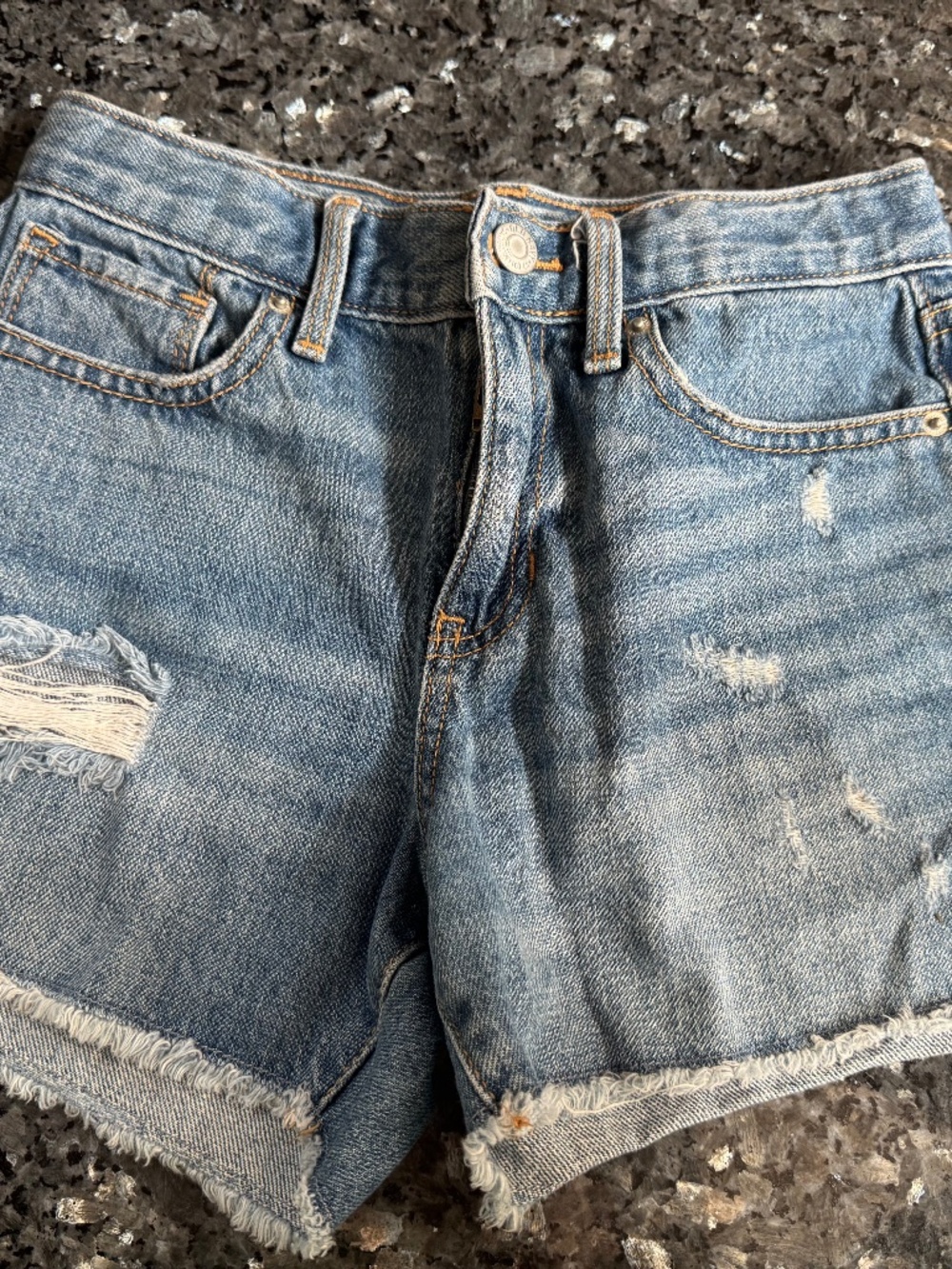 Old Navy Women's Blue High Rise OG Straight Cut-Off Denim Shorts Size 10